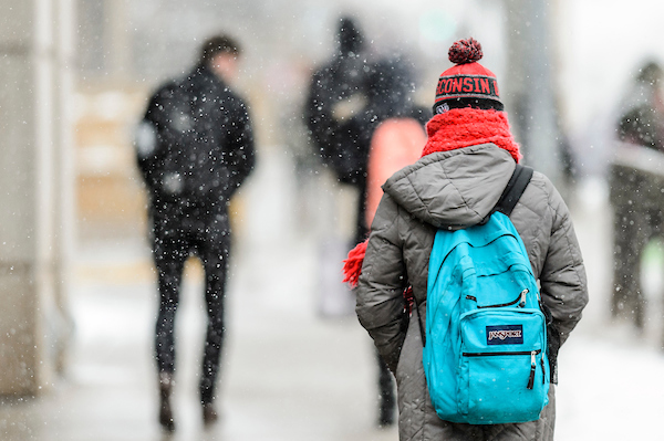 UW-Madison Student walking